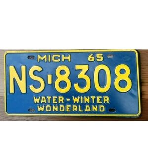 1965 Vintage Michigan License Plate Lot (2)